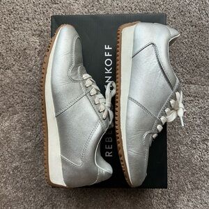 Rebecca Minkoff Metallic Silver Lace-Up Sneakers